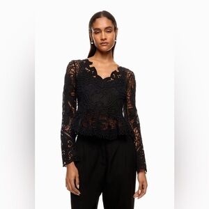 Sea New York Midnight Crochet Floral Blouse